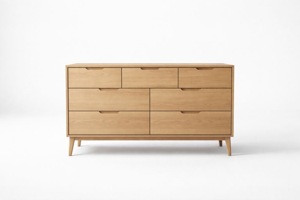 Cassettiera in Legno di Rovere con 7 Cassetti