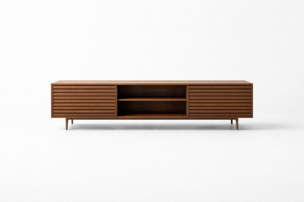 Mobile TV in Legno di noce ripiani centrali