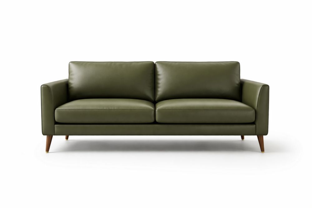 Divano in Pelle PU Verde a 2 Posti