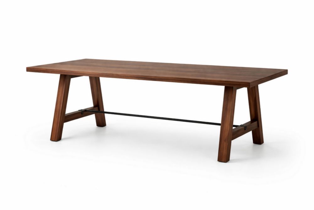 Tavolo da pranzo rettangolare in legno di noce Lunghezza 200 cm x Larghezza 90 cm x Altezza 75 cm