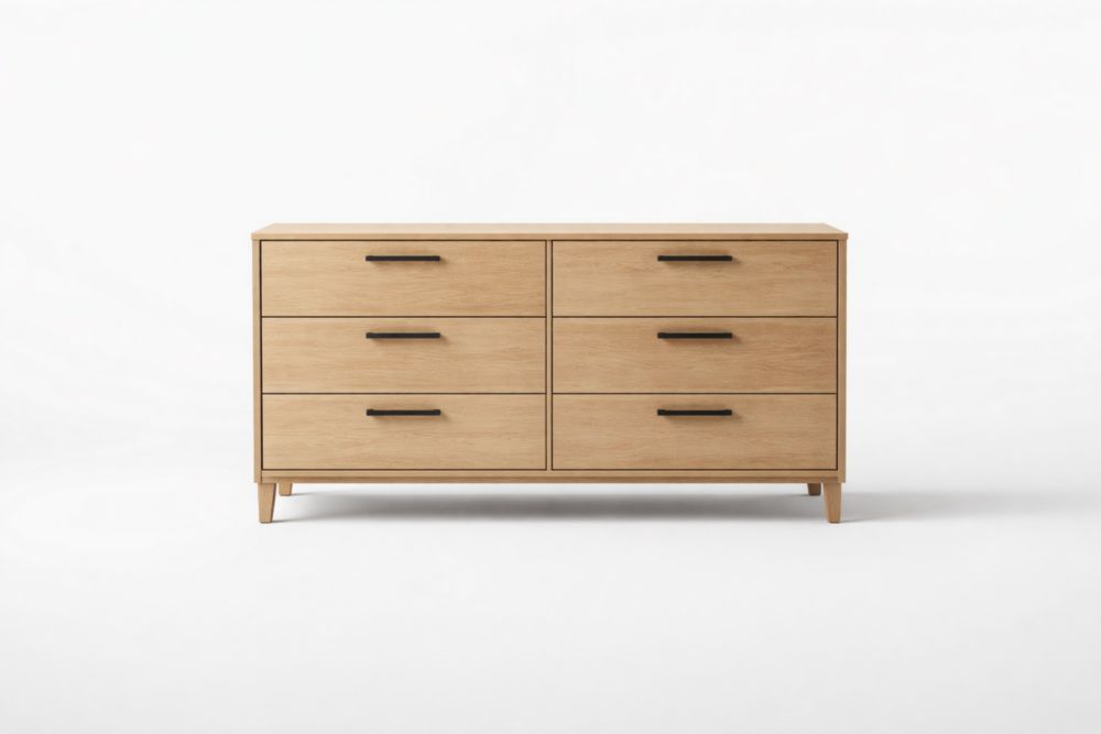 Cassettiera in Legno di Rovere con 6 Cassetti