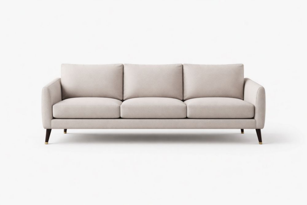 Divano tre posti in poliestere beige