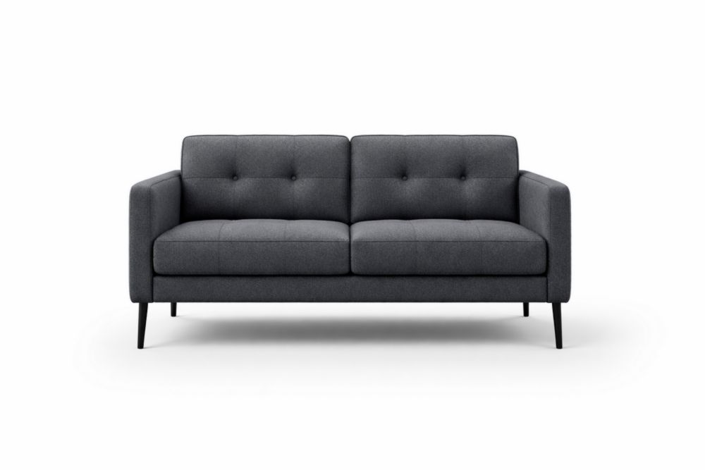 Divano a 2 Posti in Tessuto,Grigio scuro