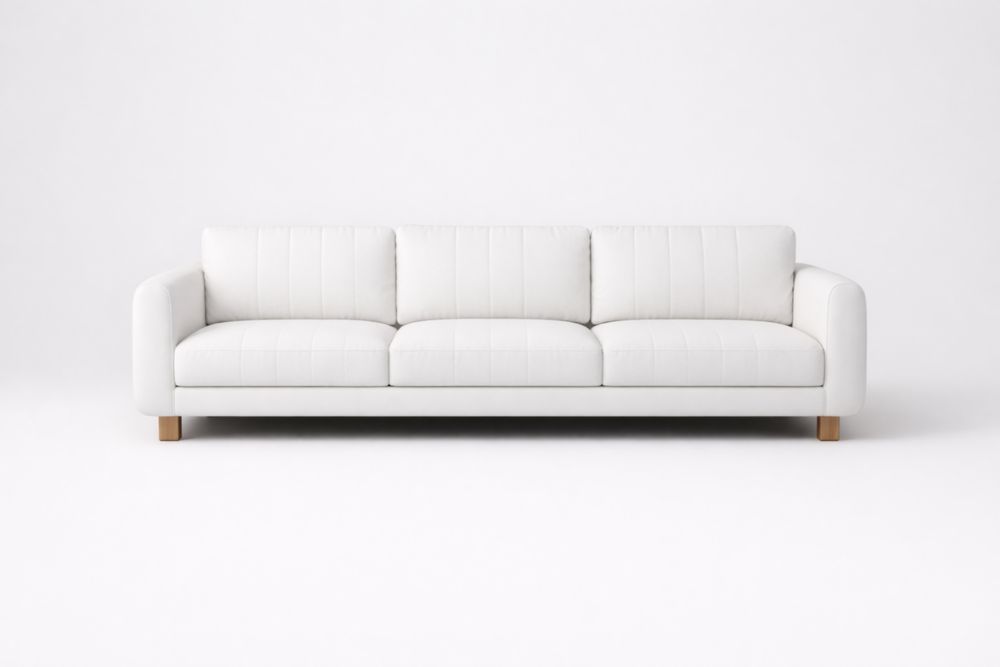 Divano tre posti in pelle sintetica bianca