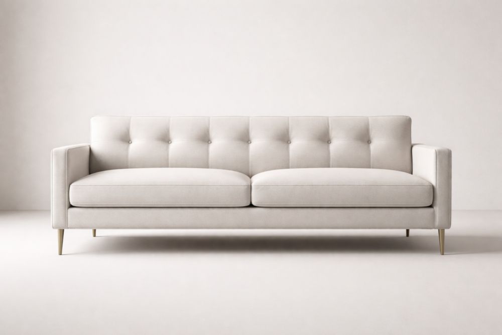 Divano tre posti in tessuto Beige