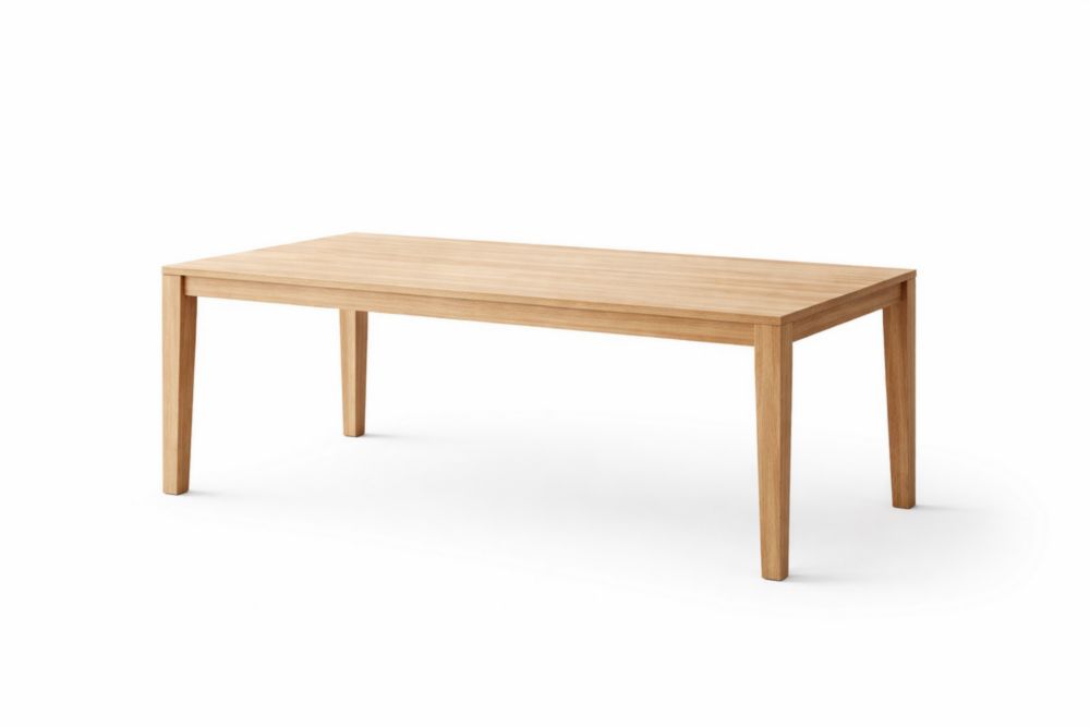 Tavolo da pranzo rettangolare in legno di quercia Lunghezza 180 cm x Larghezza 90 cm x Altezza 75 cm