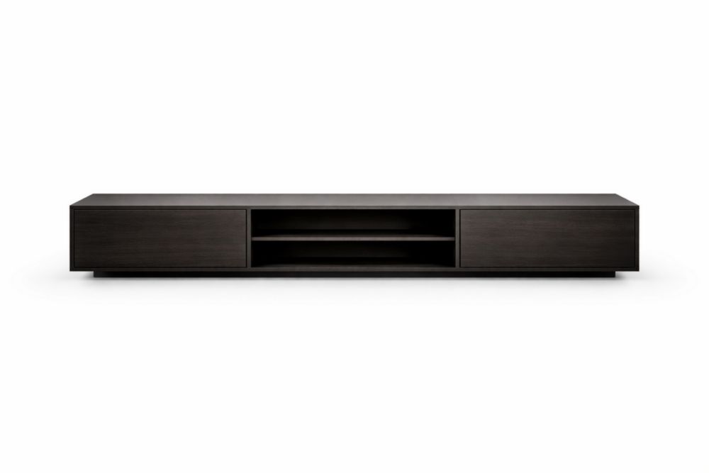 Mobile TV in Legno MDF Nero con Scomparti Lunghezza 180 cm