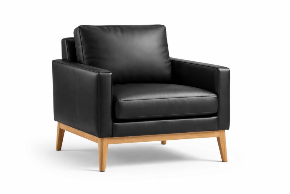 Poltrona in Pelle Sintetica Nera