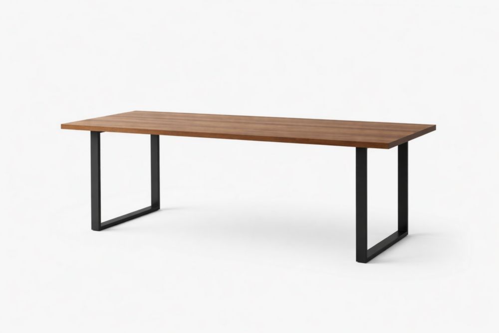 Tavolo in Legno di Noce e Acciaio Nero Lunghezza 200 cm x Larghezza 90 cm x Altezza 75 cm