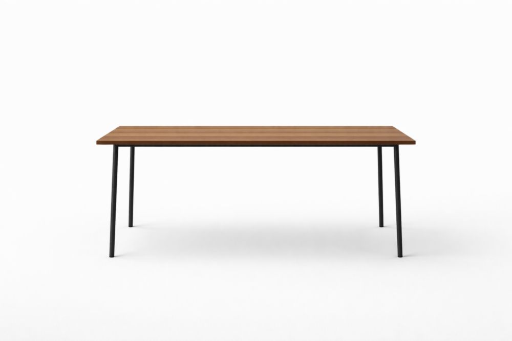 Tavolo rettangolare in legno massello e acciaio Lunghezza 200 cm x Larghezza 90 cm x Altezza 75 cm