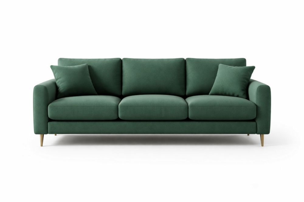 Divano a Tre Posti in Tessuto Verde