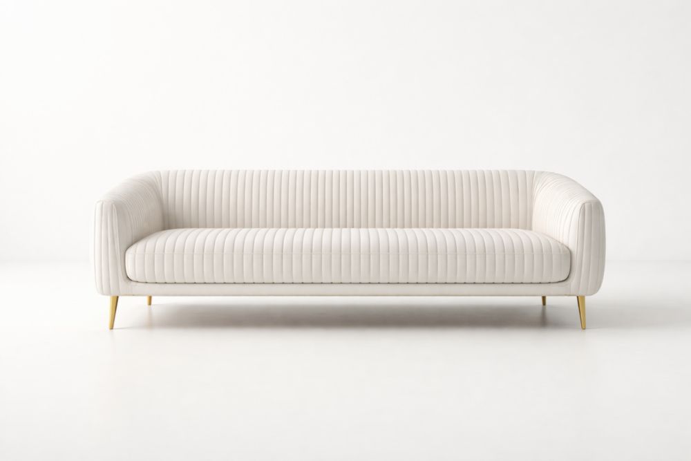 Divano a 3 posti in tessuto in poliestere rigato