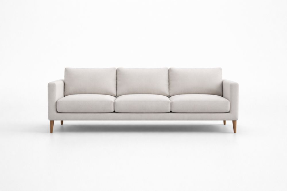 Divano a tre posti in tessuto di fibra di poliestere Beige