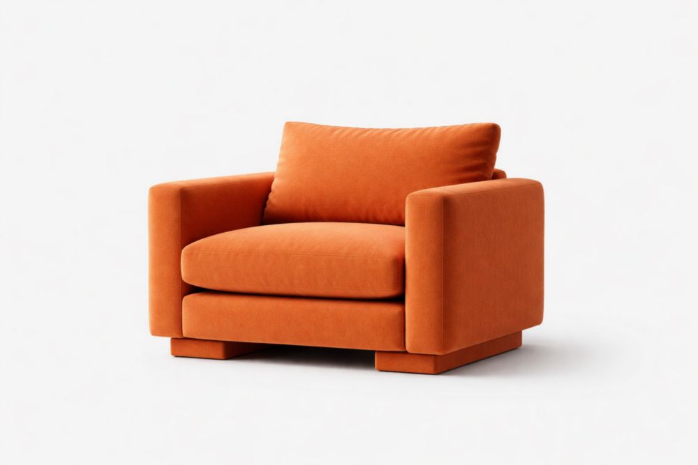 Poltrona in tessuto arancione Lunghezza90cmxLarghezza85cmxAltezza75cm