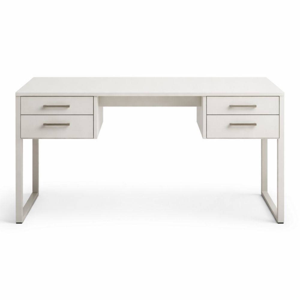 Scrivania con cassetti in MDF Bianco