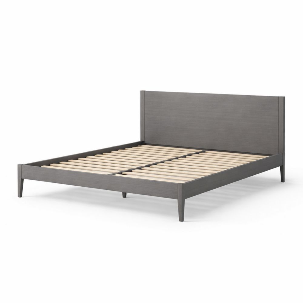 Letto matrimoniale in legno e metallo grigio scuro 200x150 cm