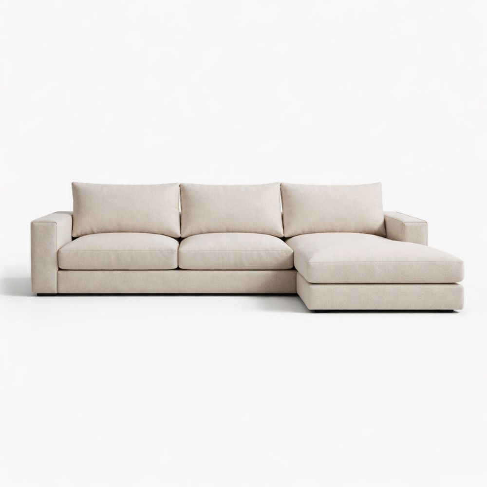 Divano angolare tessuto poliestere beige