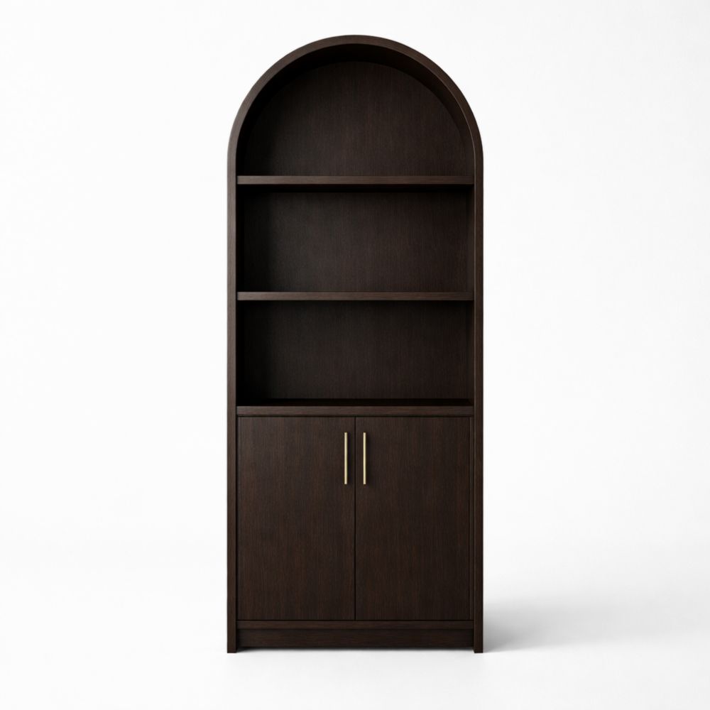 Libreria ad arco in legno MDF con ante Marrone 200 cm