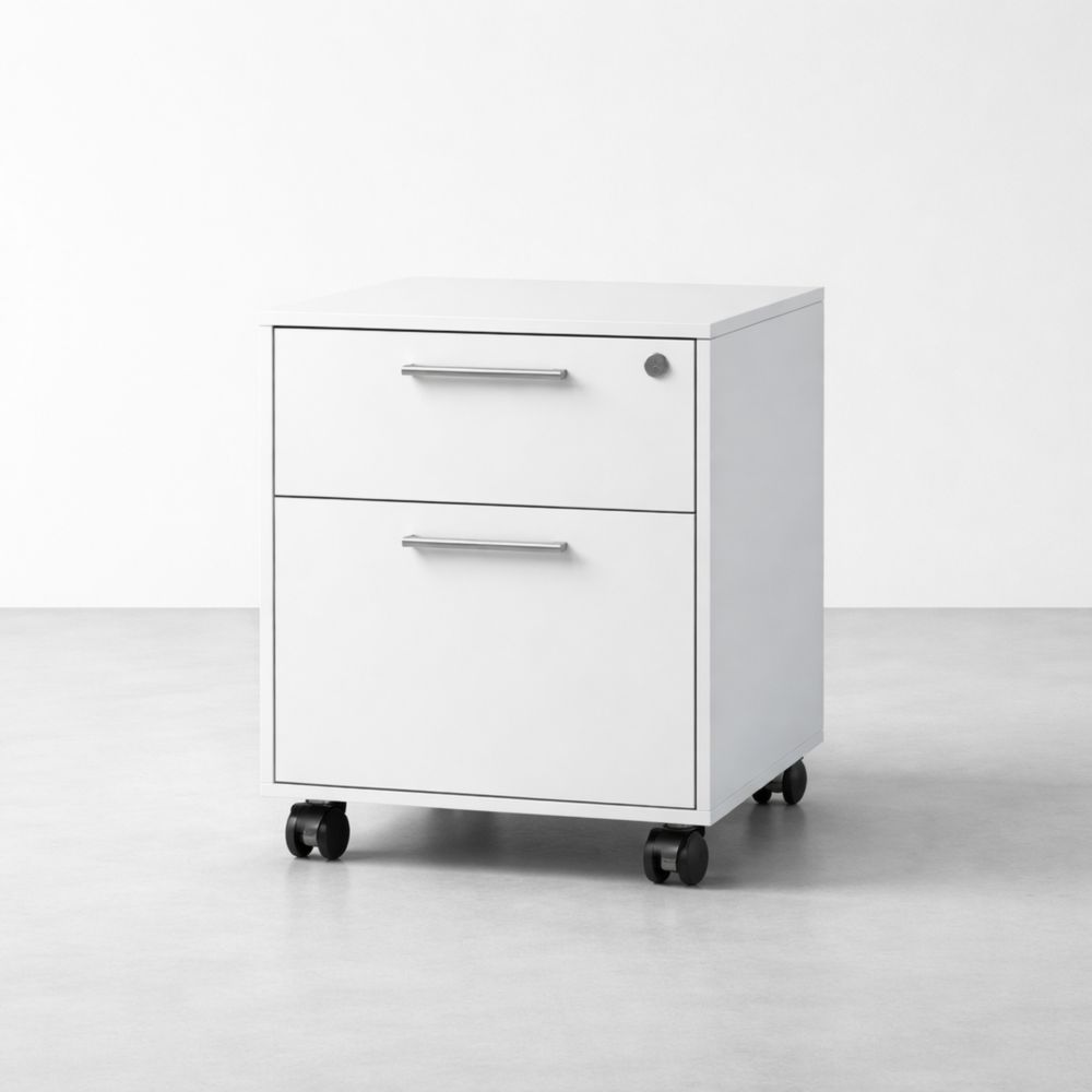 Cassettiera su Ruote in Acciaio Verniciato Bianco