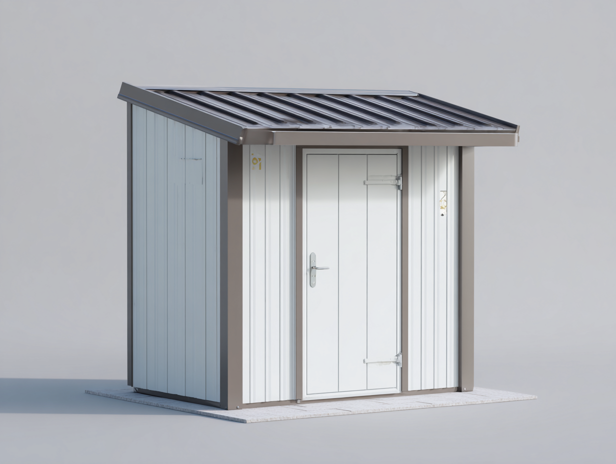 Abri de jardin 300x200x220 cm Gris clair Toit métallique moderne