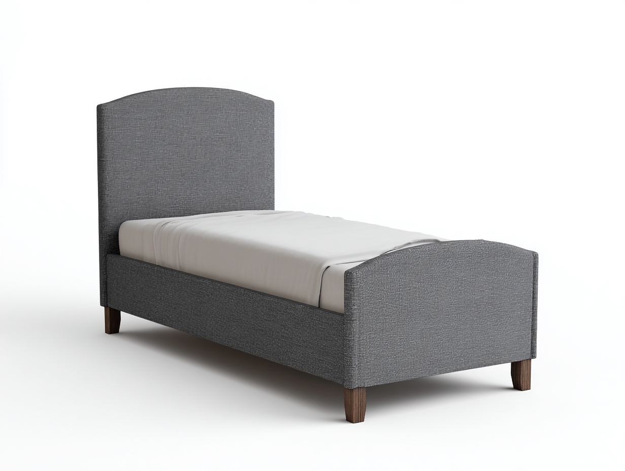 Lit simple 200x100x95 cm Gris Tête de lit capitonnée moderne