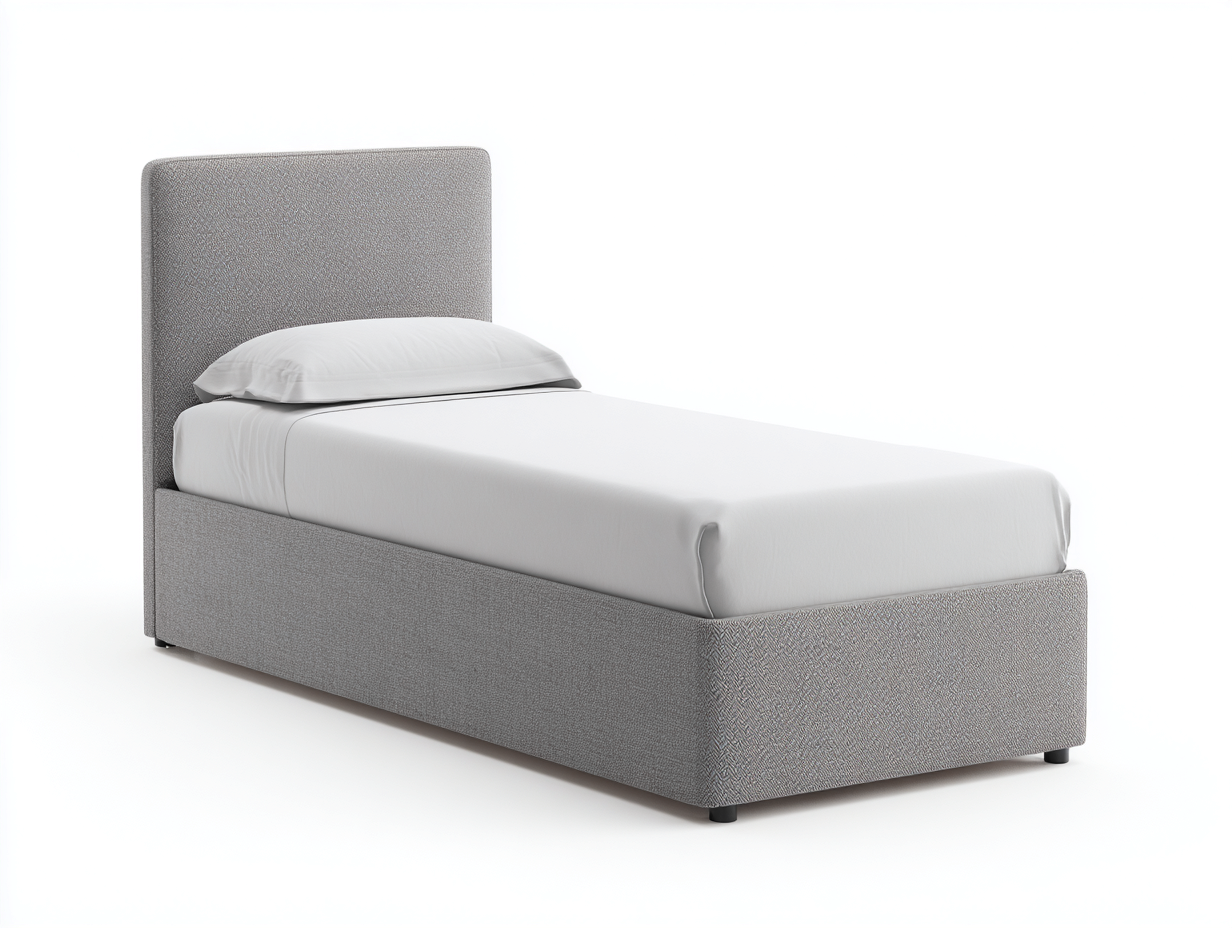 Lit simple 200x100x100 cm Gris Tête de lit haute moderne