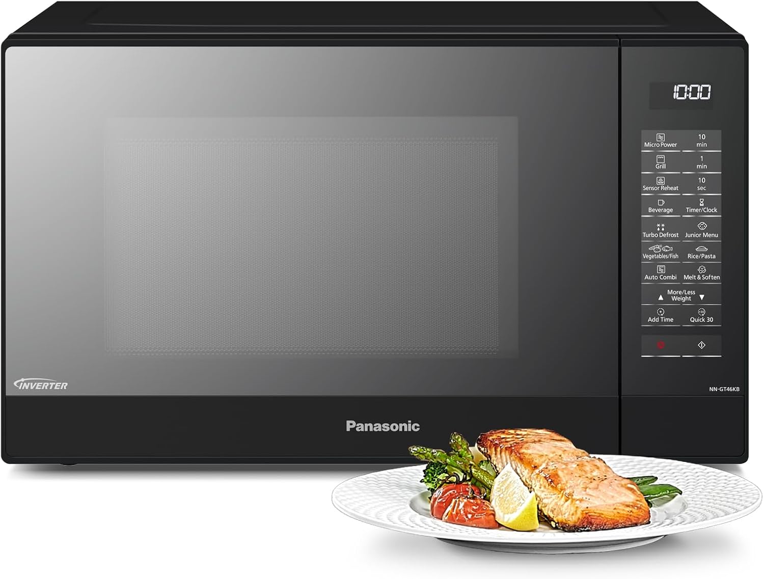 Panasonic NN-GT46KBSUG Four à Micro-ondes et Gril 31L Noir, 1000W + Gril 1100W, 24 programmes auto, Capteur Genius, écran LCD-Bamboogohaus