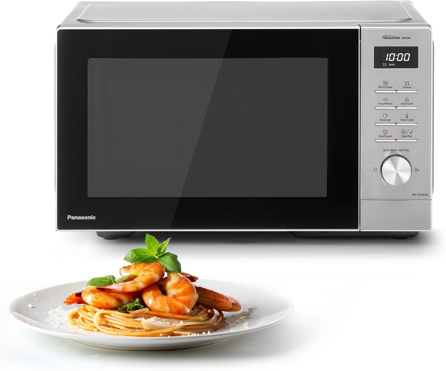 Panasonic NN-SD36QSEPG Four à Micro-Ondes Solo 29L en acier inoxydable, 1000W, 11 programmes automatiques, décongélation automatique, installation comptoir-Bamboogohaus