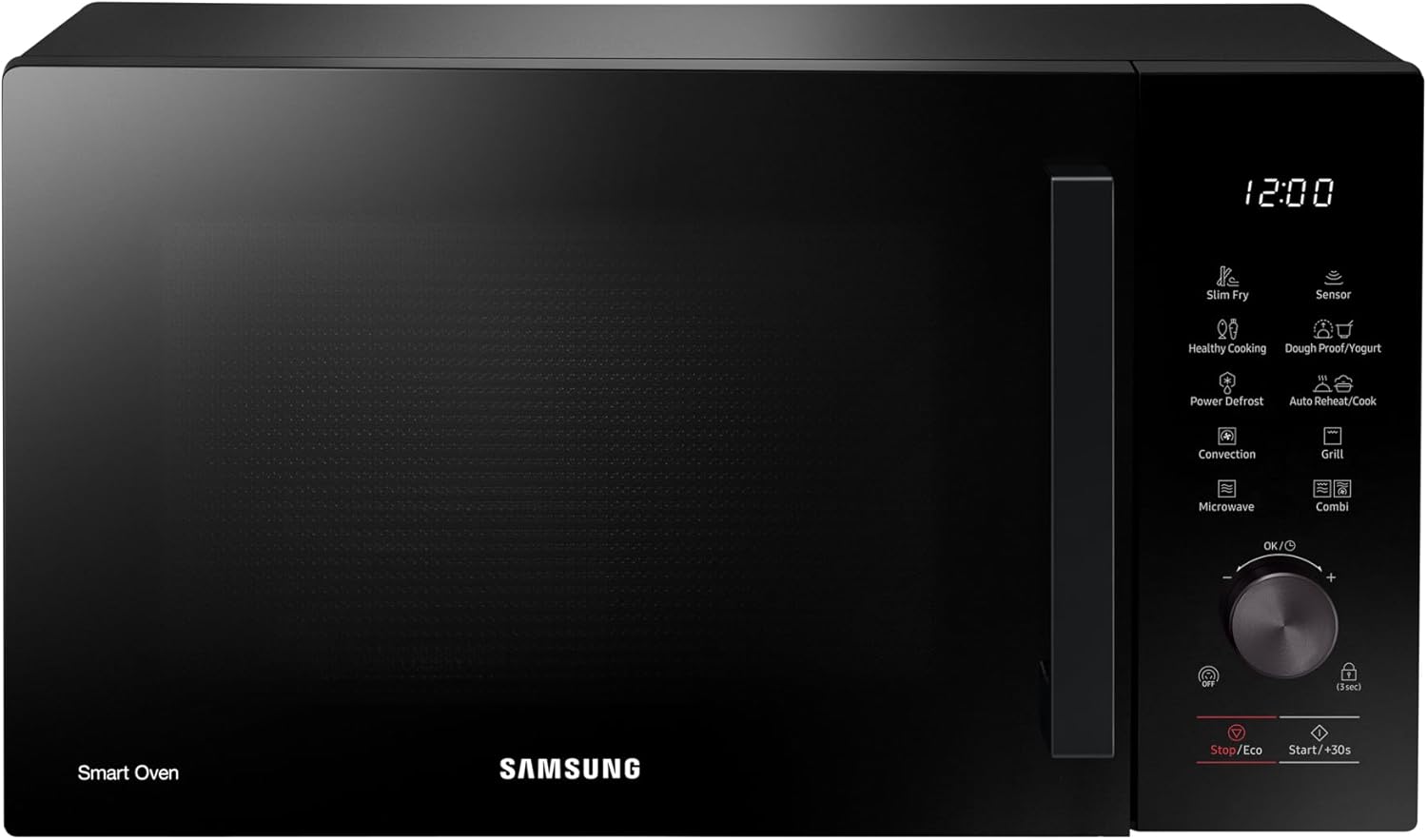 Samsung MC28A5137KK Micro-ondes avec Grill 28L Noir, 900W micro-ondes, 1500W gril, fonction friture saine sans huile, intégré-Bamboogohaus