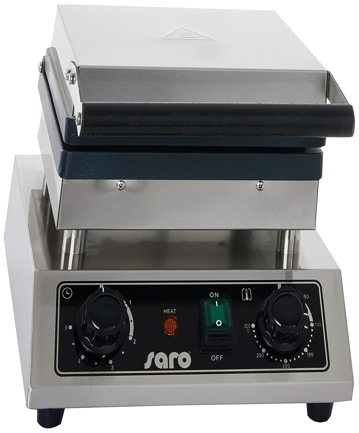 Saro Atria Gaufrier Bruxelles 1600W, inox, plaques en fonte émaillée, température réglable 50–300°C, avec minuteur, 230V-Bamboogohaus