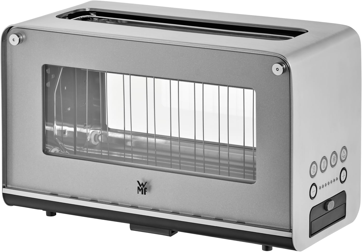 Grille pain XXL vitré 2 tranches 1300 W support motorisé 7 niveaux de brunissage acier inoxydable mat-Bamboogohaus