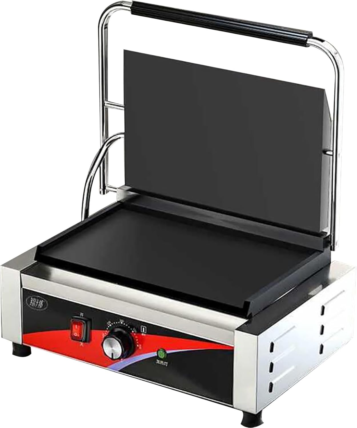 RUYICZB Appareil Commercial à Croque Monsieur 1800W 110V, Machine à Sandwich et Presse à Panini Électrique, Plaques Antiadhésives, Température 50–300°C, Poignée Cool Touch-Bamboogohaus