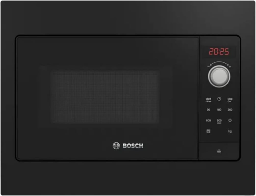 Bosch BFL523MB3F Série 2 Micro-ondes Encastrable Noir 20L 800W Acier Inoxydable avec Cuisson Automatique et Décongélation-Bamboogohaus