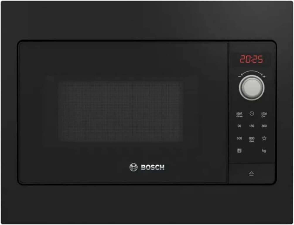 Bosch BFL523MB3F Série 2 Micro-ondes Encastrable Noir 20L 800W Acier Inoxydable avec Cuisson Automatique et Décongélation-Bamboogohaus