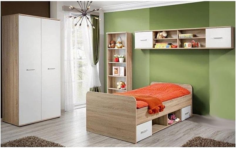 Ensemble de meubles chambre couleur blanc design moderne sans assemblage requis-Bamboogohaus