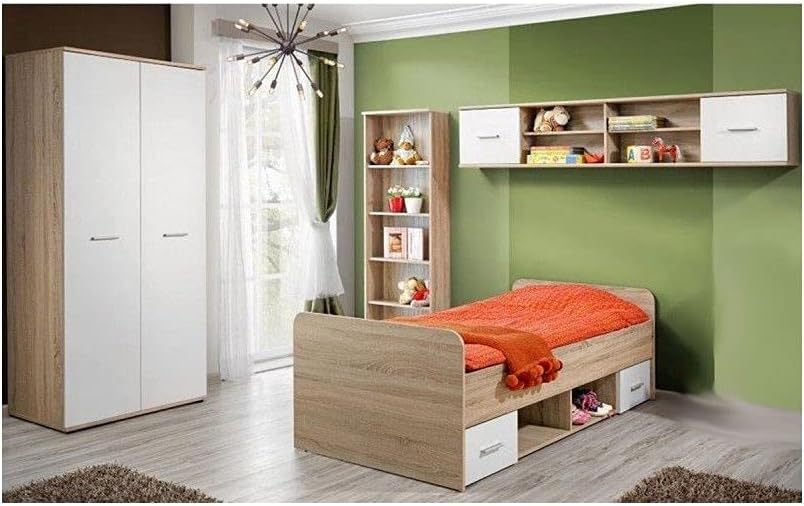 Ensemble de meubles chambre couleur blanc design moderne sans assemblage requis-Bamboogohaus