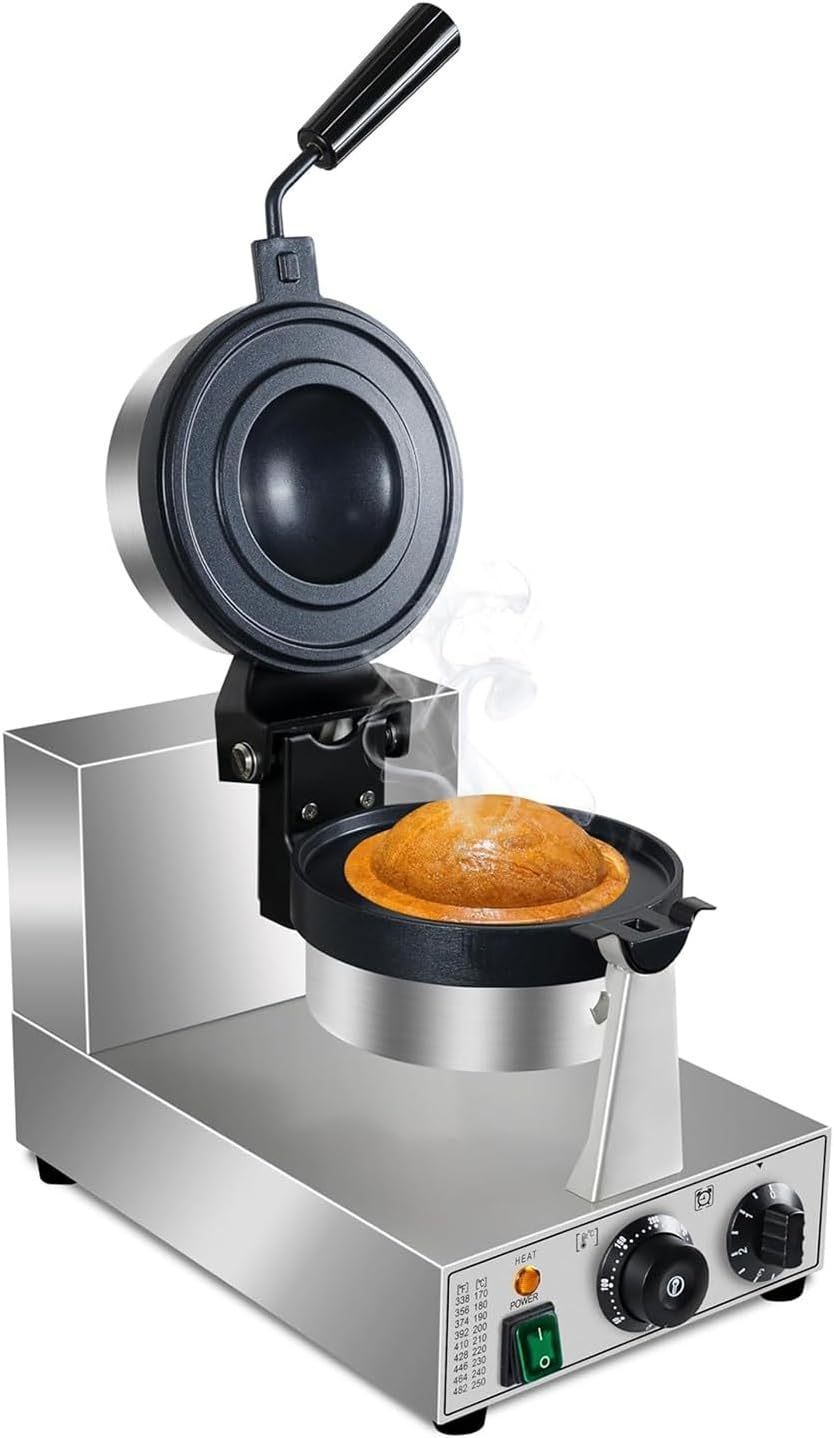 Machine à Gaufres Électrique Rotative 110V Antiadhésive pour Hamburgers, Glaces et Paninis-Bamboogohaus