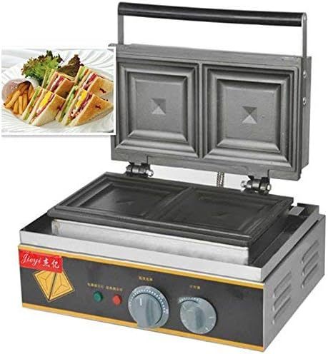 Hanchen Lot de 2 Presses à Panini Électriques Commerciales FY-113A 220V, Gril Sandwich 1550W en Acier Argenté pour Pain, Toast et Gaufrette-Bamboogohaus