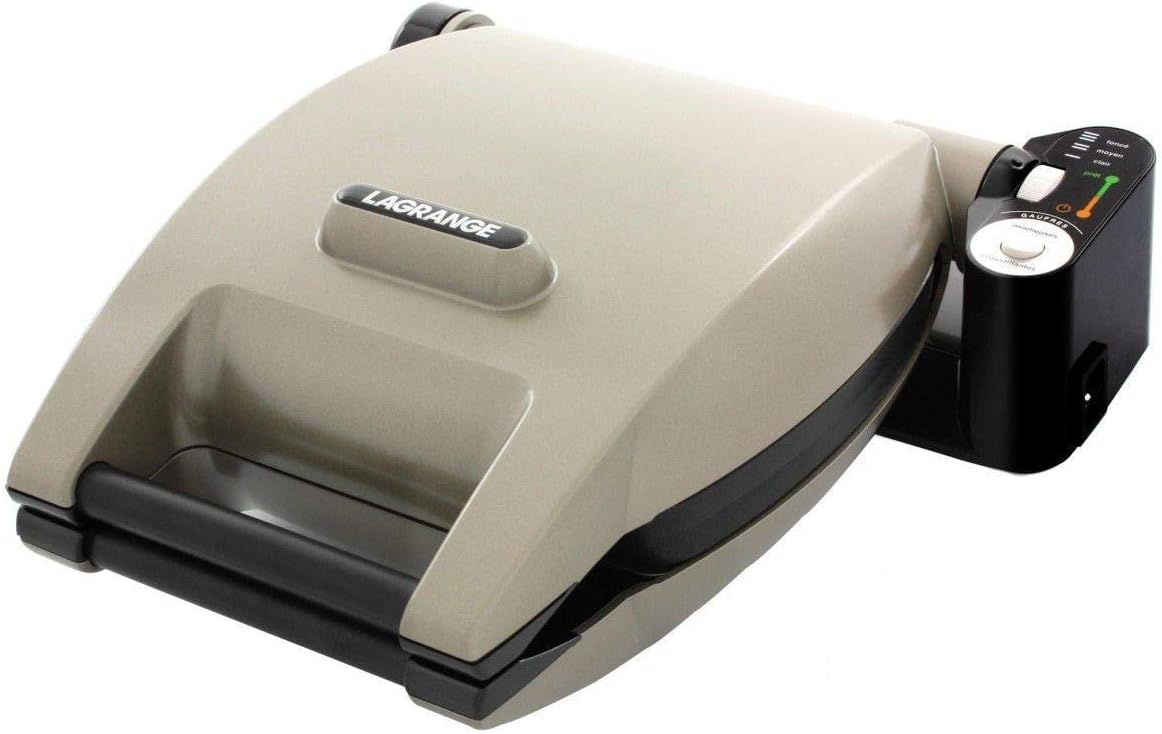 Lagrange 019622 Gaufrier Premium Taupe 1200W Plaques Aluminium 35 x 31 x 14,5 cm-Bamboogohaus