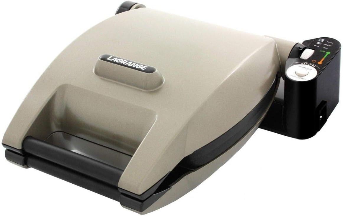 Lagrange 019622 Gaufrier Premium Taupe 1200W Plaques Aluminium 35 x 31 x 14,5 cm-Bamboogohaus