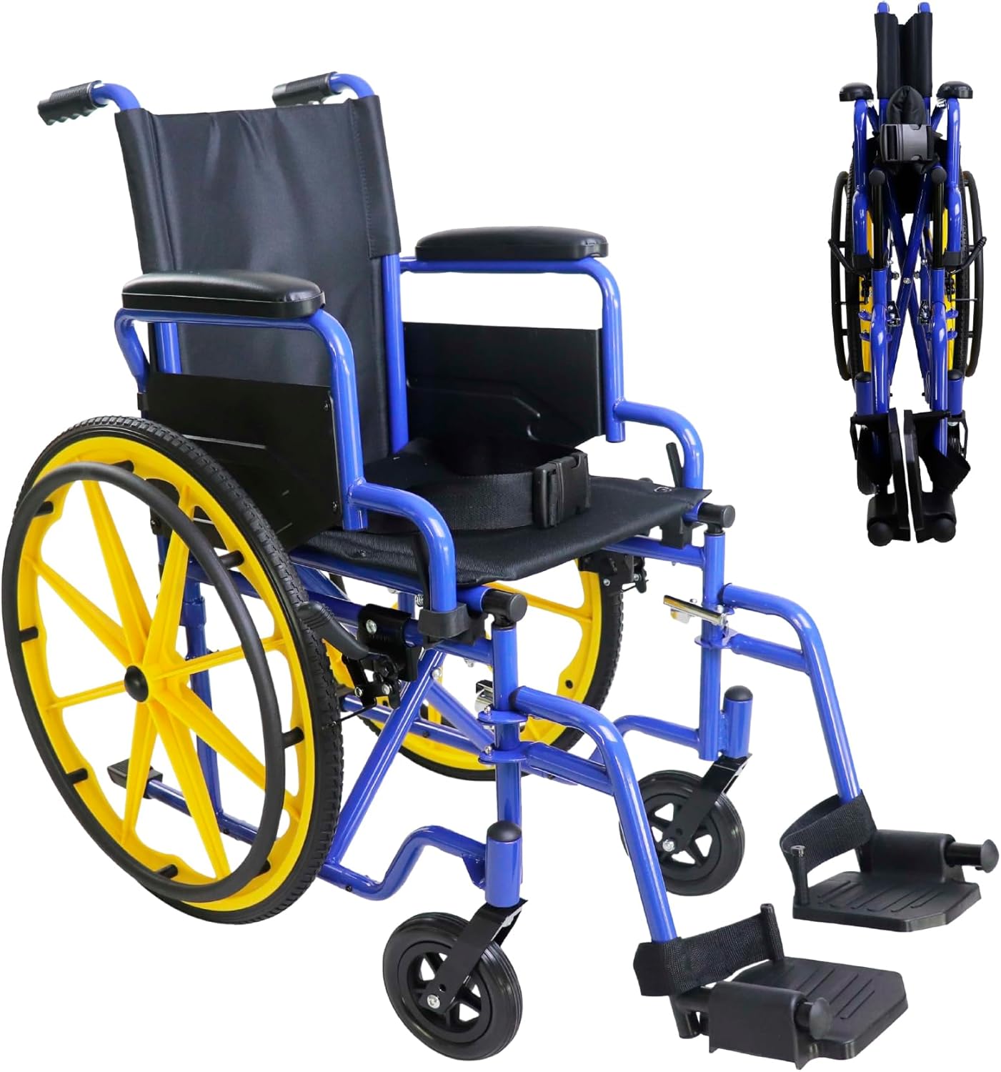 PEPE Mobility Fauteuil Roulant Enfant Pliable Léger Jaune Modèle Pepe 47 cm Assise 113 kg Max-Bamboogohaus