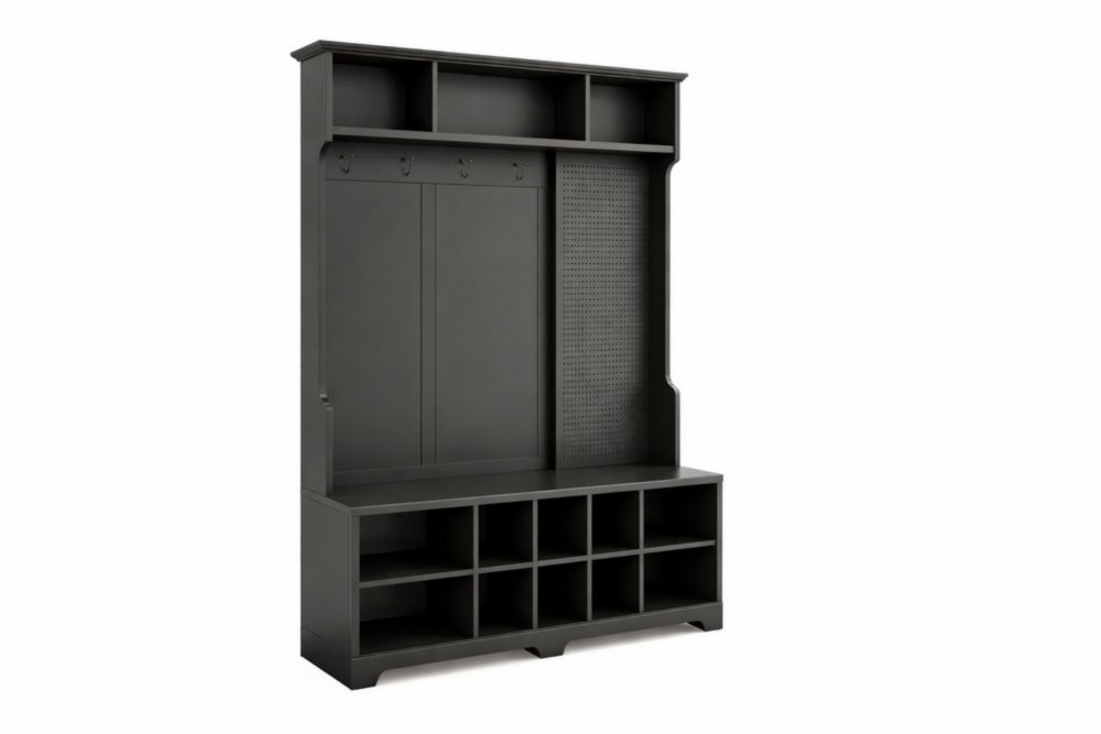 Guardaroba con Ripiani Appendini Legno Composito 188cm Nero