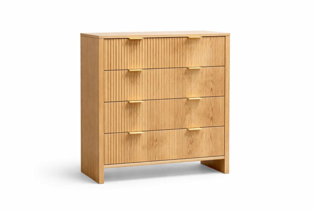 Cassettiera in Legno di Rovere con 4 Cassetti