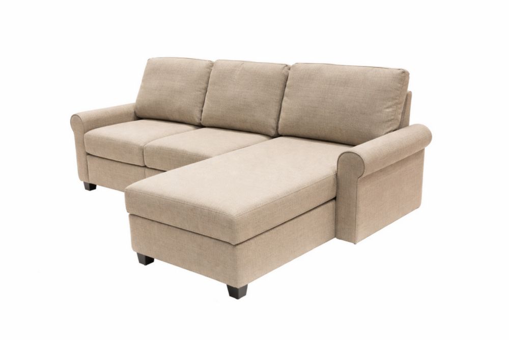 Divano angolare in Fibra di poliestere con chaise longue Beige