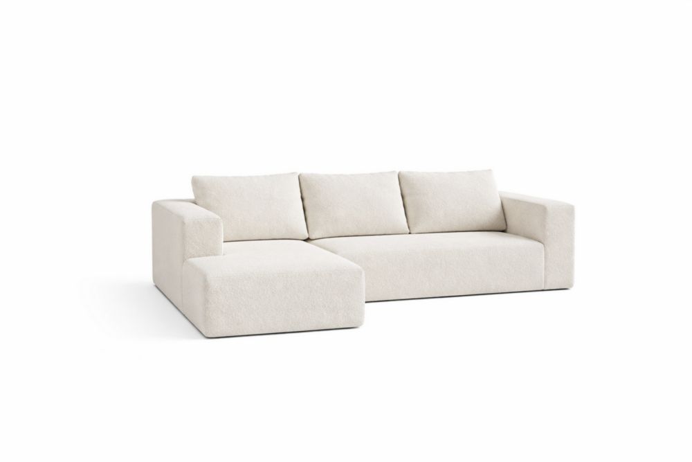 Divano angolare in Fibra di poliestere beige con chaise longue a sinistra