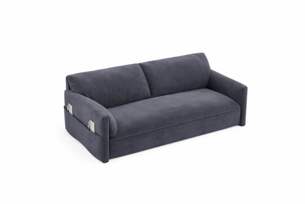 Divano letto in tessuto microfibra Blu 200x100x85 cm