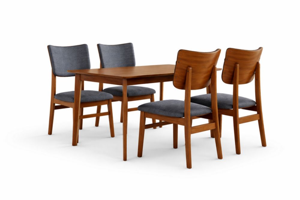 Set tavolo da pranzo in Legno massello con sedie in Fibra di poliestere