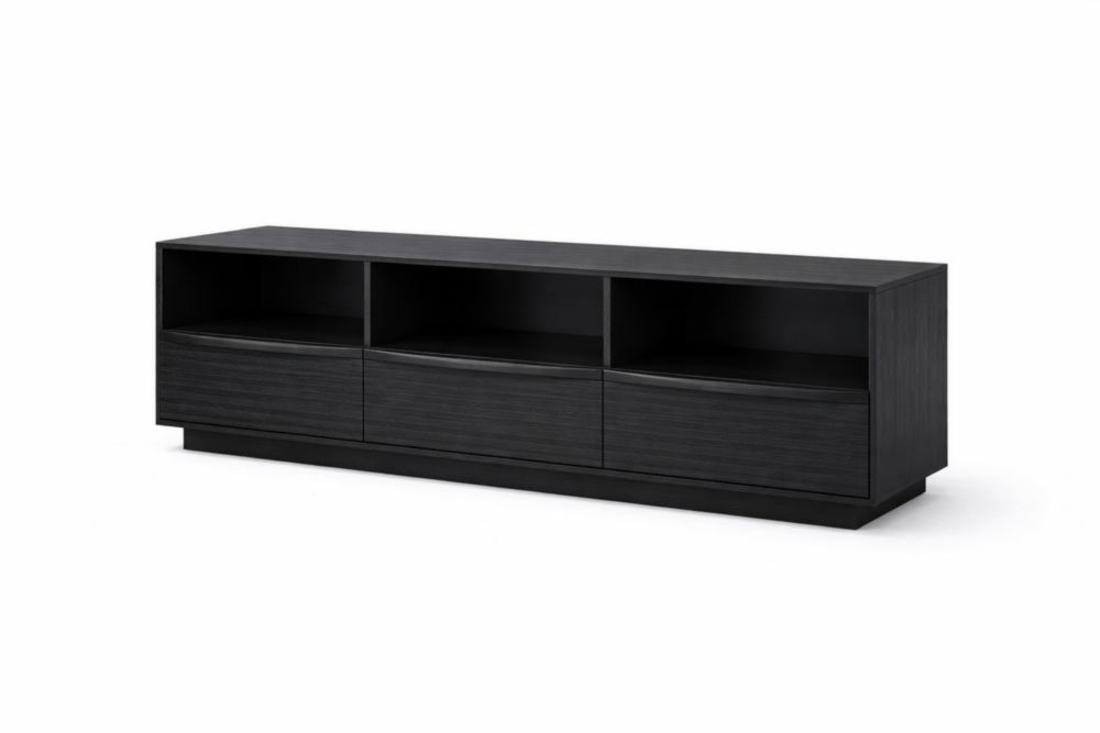 Mobile TV in Legno MDF Nero con Cassetti 180cm x 45cm x 50cm