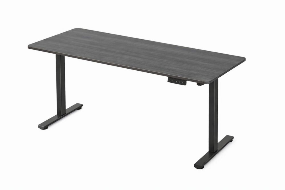 Scrivania regolabile in altezza MDF grigio scuro 160x80x65-125 cm-Aestivino