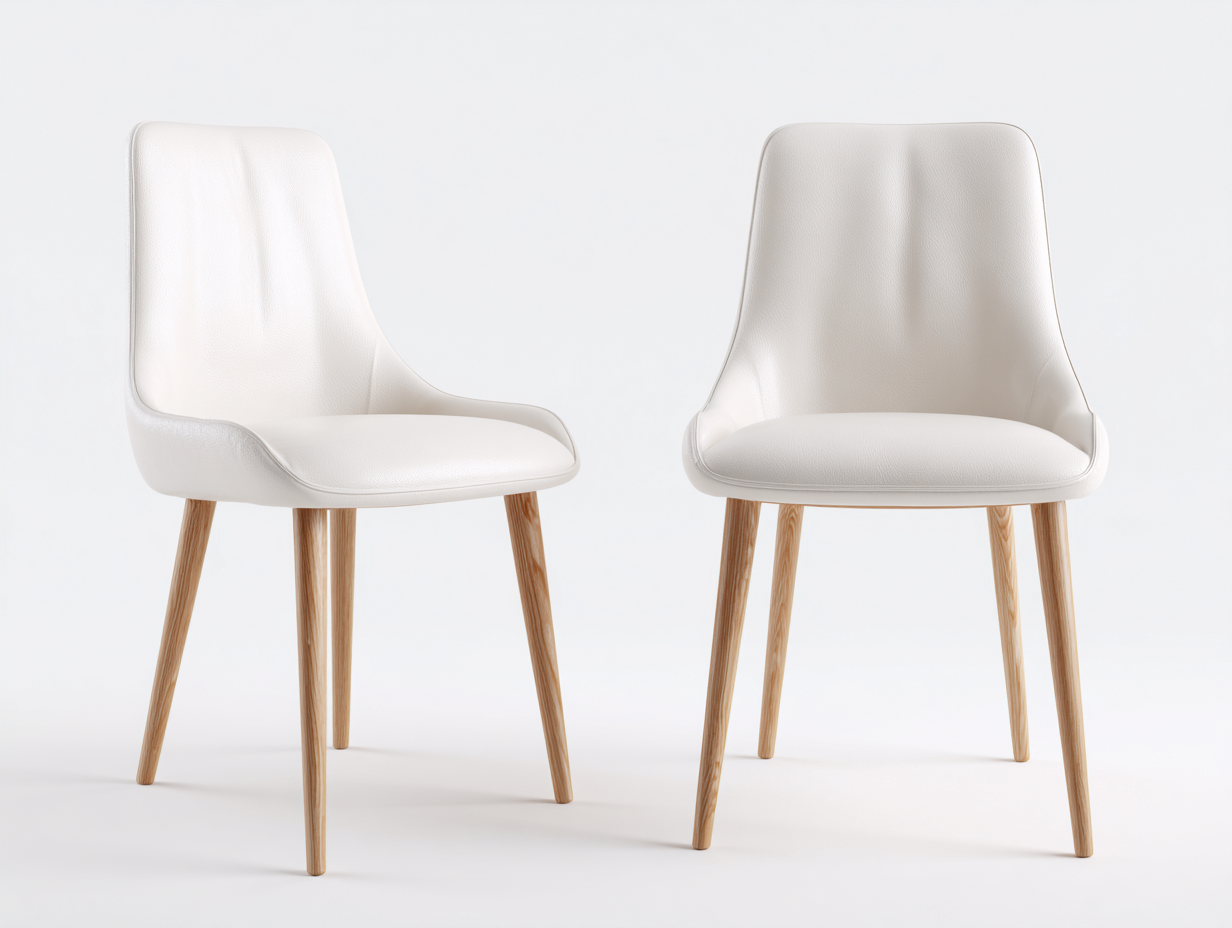 Chaise de salle à manger en tissu avec pieds en bois 45x55x85 cm - blanc-naturel - design scandinave-Casagetyard